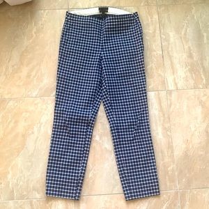 J. Crew Navy Gingham Cropped Pants